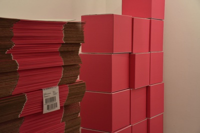 Ausstellungsaufbau "The Language of MVRDV"