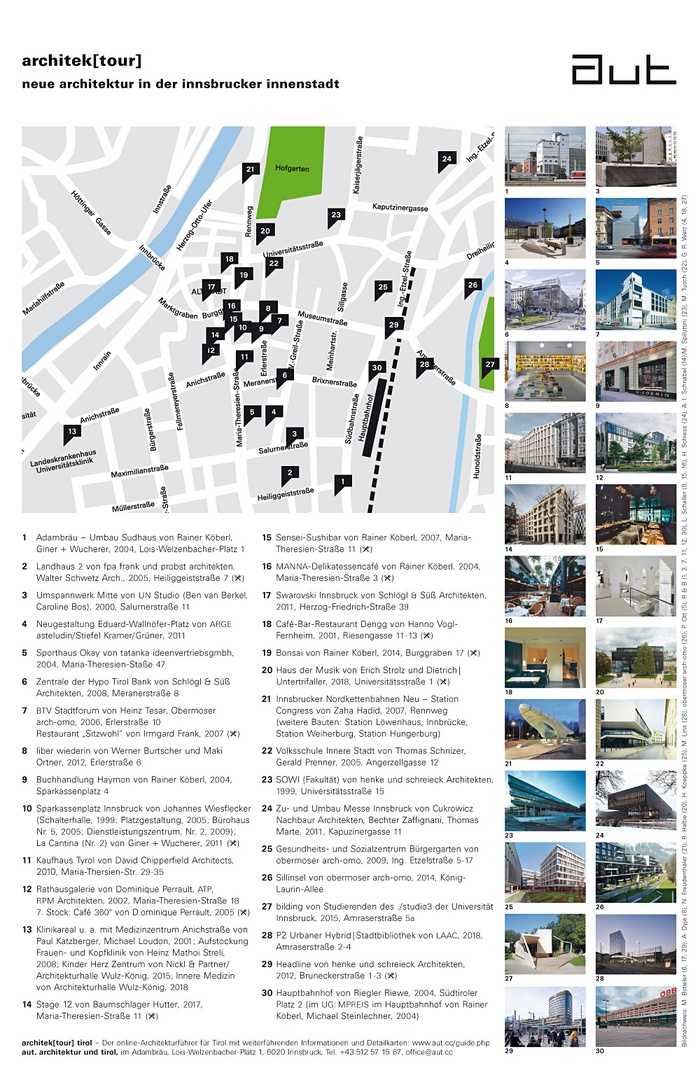 Infoblatt "architek[tour] Innsbruck"