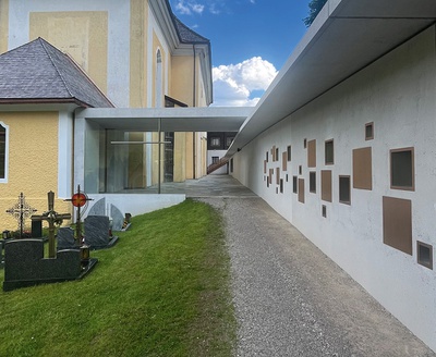 Anerkennung des Landes Tirol für Neues Bauen 2024: Urnenfriedhof, Außervillgraten, 2023 (Architektur: Peter Paul Rohracher)