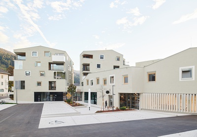 Quartier am Raiffeisenplatz, Schwaz, 2019 – 2022 (Architektur: Silvia Boday)