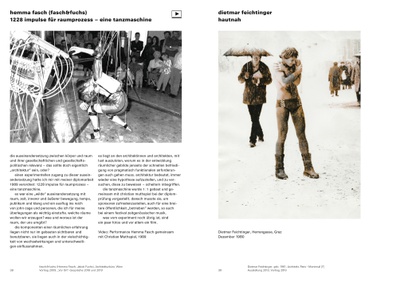 Doppelseite aus der Publikation mit den Beiträgen von Hemma Fasch (fasch&fuchs) und Dietmar Feichtinger