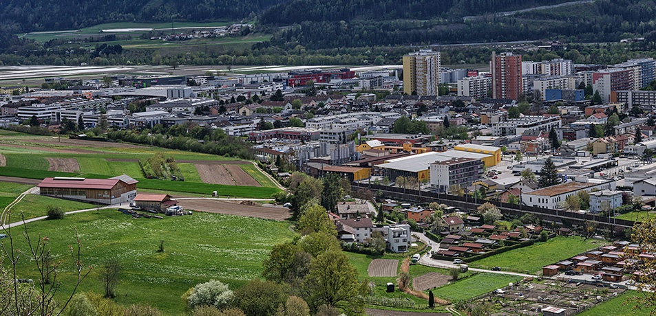 Blick von Arzl auf Innsbruck
