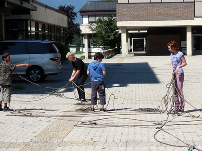 soak – mit Seilen bauten wir uns eine Hängekonstruktion