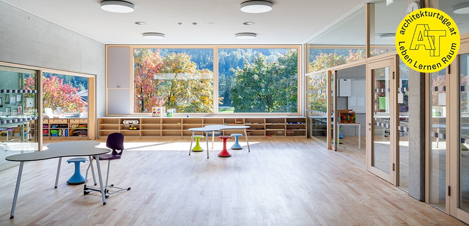 Volksschule und Sporthalle Kundl – © Lukas Schaller Volksschule und Sporthalle Kundl
