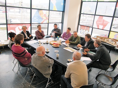 Jänner 2015: Besprechung mit Gewerken im aut